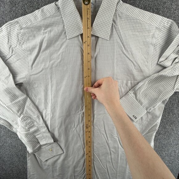 Brooks Brothers Slim Blue Check Cotton Non-Iron 16.5 36 Mens Long Sleeved Shirt - Picture 4 of 15